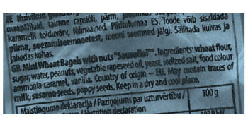 Food Recall Jaine Sausuciai Griliaziniai (Mini Wheat Bagels with Nuts) - recalled due to Allergen The FSAI annou... photo #2