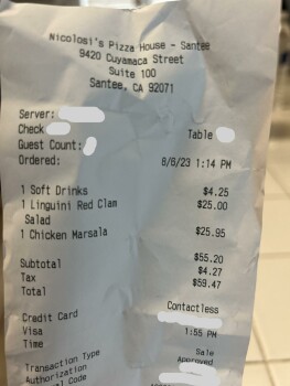 消费者评论 - 食品安全 Nicolosi's Santee, Cuyamaca Street, Santee, CA, USA This last Sunday I had Chicken marsala at Nicolo... 照片 #2