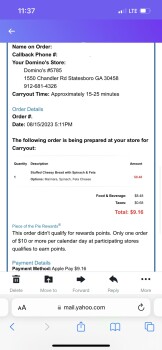 مراجعة المستهلك - سلامة الغذاء Domino's Pizza, Chandler Road, Statesboro, GA, USA My boyfriend and I ate pizza from there and now w... صورة فوتوغرافية #1