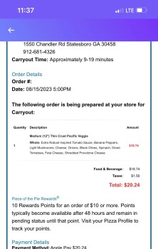 مراجعة المستهلك - سلامة الغذاء Domino's Pizza, Chandler Road, Statesboro, GA, USA My boyfriend and I ate pizza from there and now w... صورة فوتوغرافية #2
