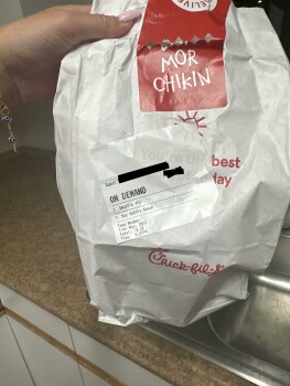 Consumer Review - Food Safety Chick-fil-A, Parkway Drive, La Mesa, CA, USA I door dashed chick fil a last night and it arrived abo... photo #2