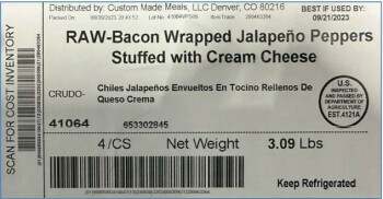 食品召回 Custom Made Meals bacon-wrapped jalapeno product - recalled due to misbranding  & Allergen Custom Ma... 照片 #4