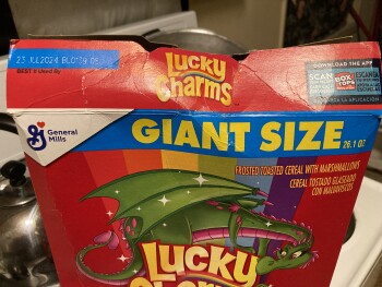 Consumer Review - Food Safety Lucky Charms cereal, Amazon, New York State, USA I ate Lucky Charms cereal with no milk on 9/12/23.... photo #3