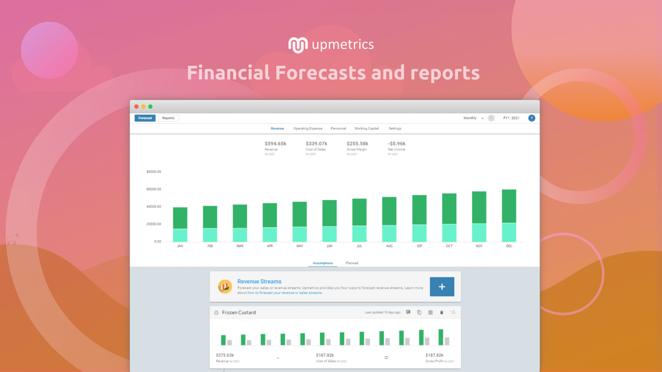 Upmetrics Financial Forecast Upmetrics Financial Forecast
