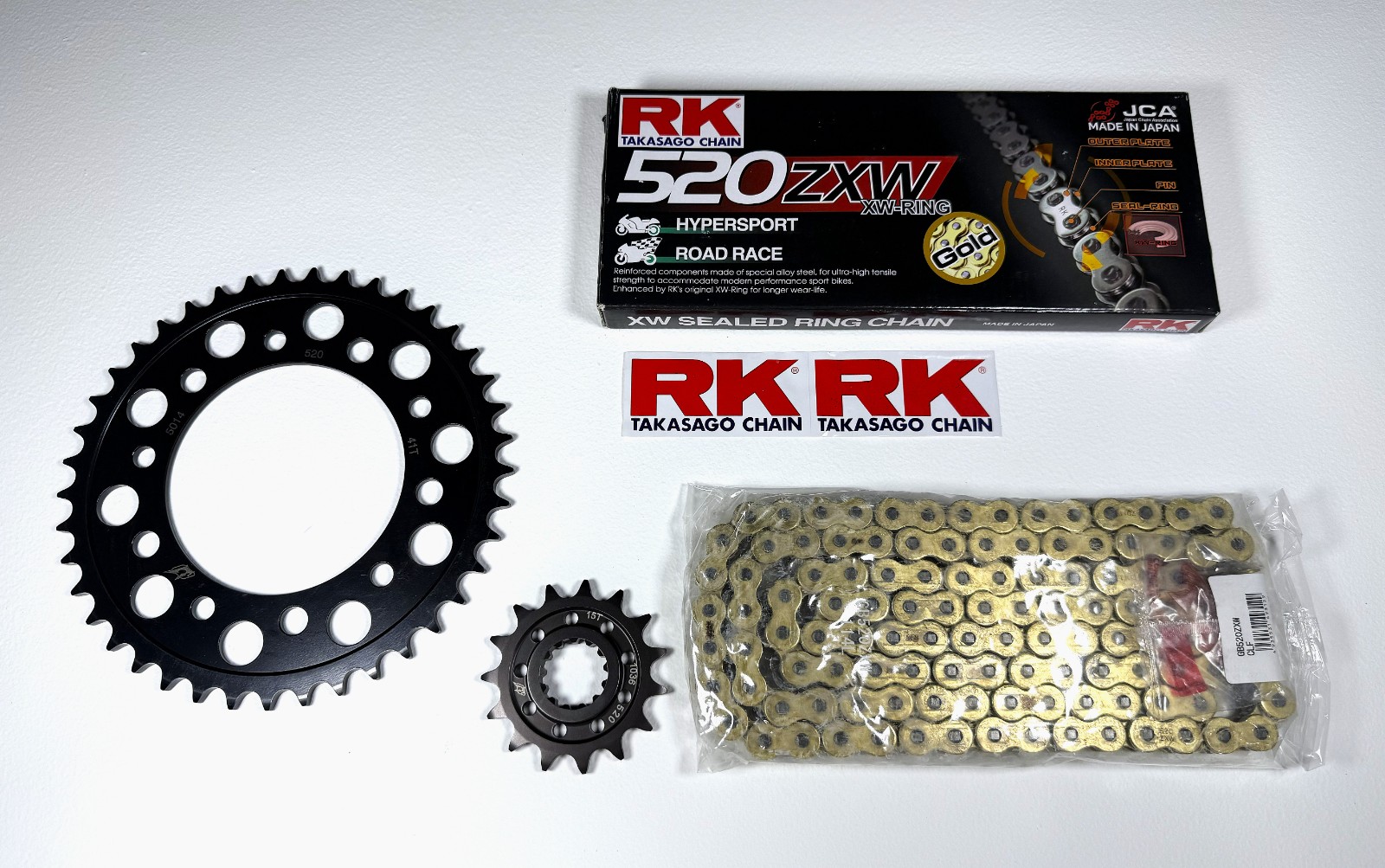 RK Chain & Sprocket Kit 520 Steel Quick Acceleration Yamaha R1 / R1M '15-26