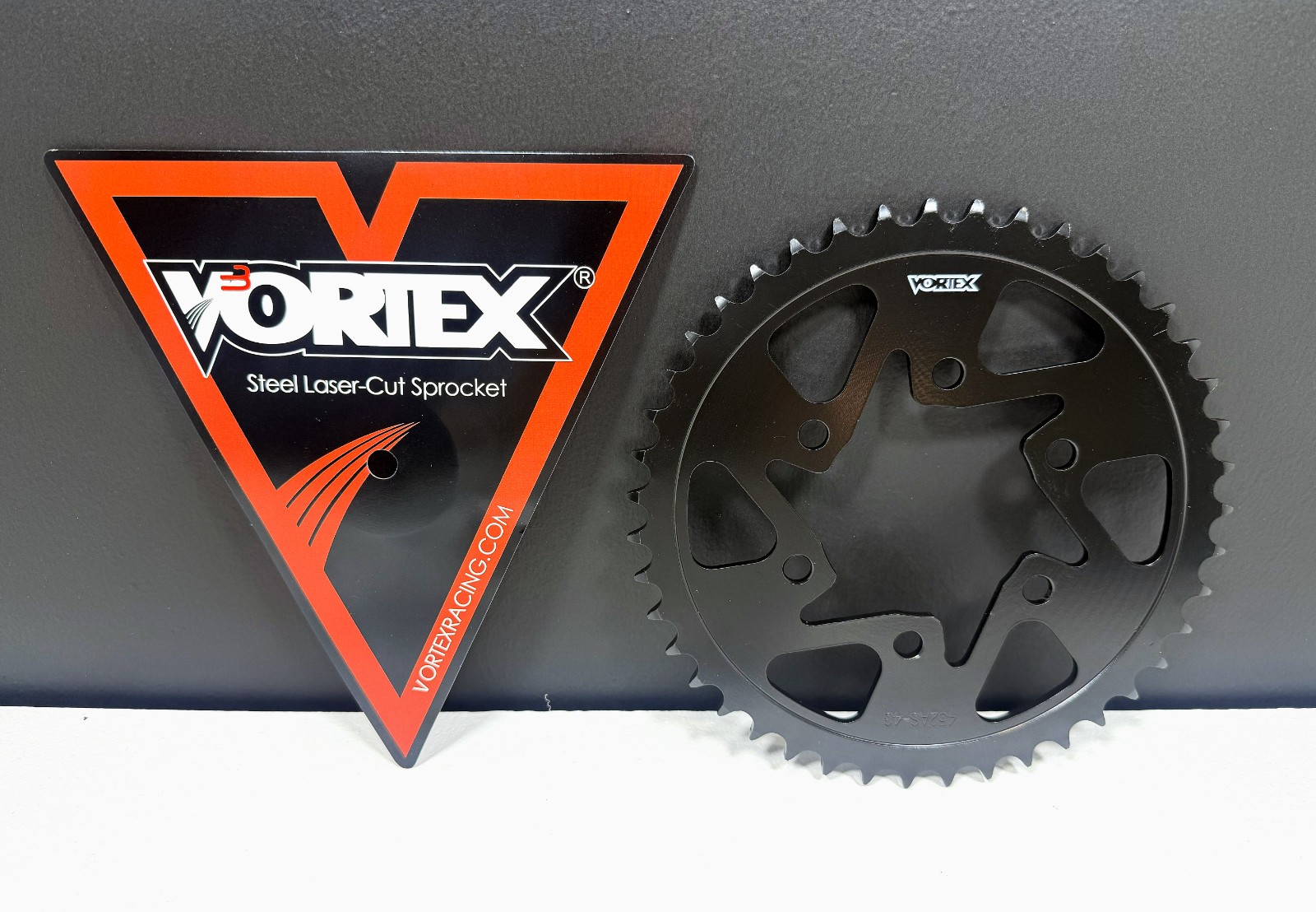 Vortex 43 Tooth Steel Rear Sprocket - Black - Kawasaki