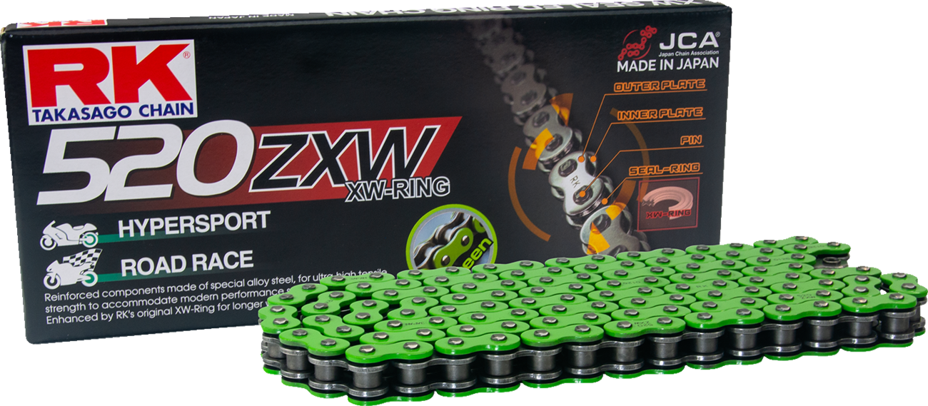RK 520 ZXW XW-Ring Drive Chain - Green - 120 Links