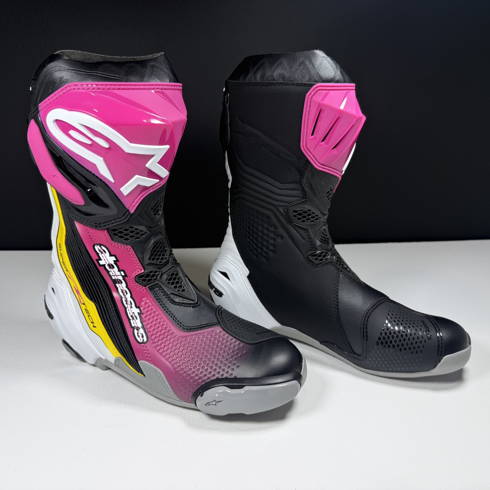 Alphinestars Supertech R Boots - Black / Magenta / White / Yellow