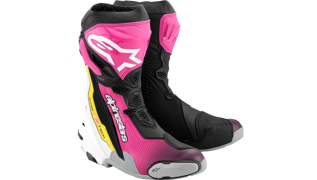 Alphinestars Supertech R Boots - Black / Magenta / White / Yellow
