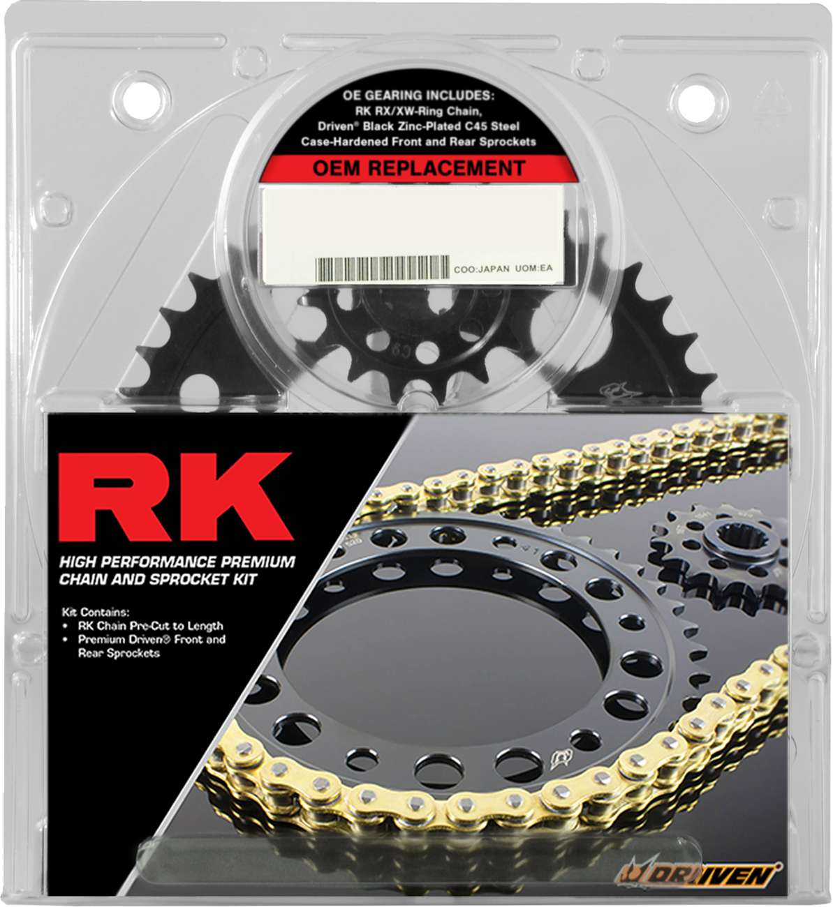 RK 520 OEM Chain & Sprocket Kit (Kawasaki Ninja 650, Z650, ER-6N)