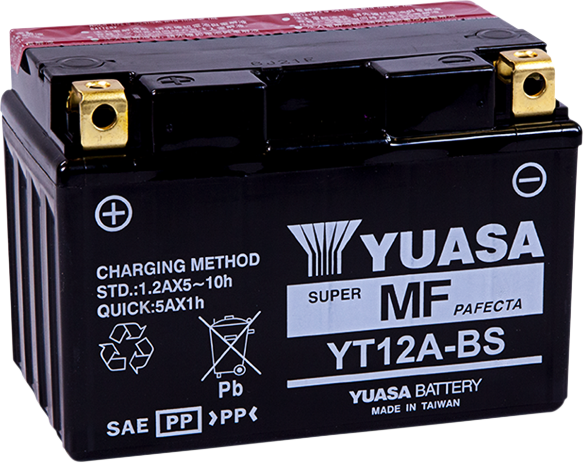 Yuasa YT12A-BS AGM Battery with Acid Pack - 12V 10Ah 175 CCA - GSX-R1000, Hayabusa, GSX-R750