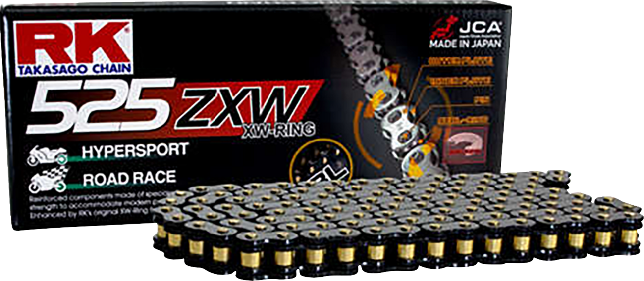 RK 525ZXW XW-Ring Chain - Black & Gold