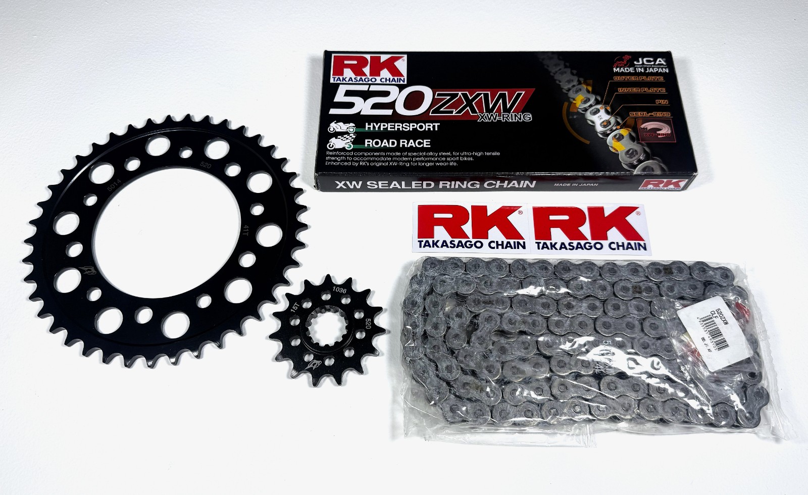 RK Chain & Sprocket Kit 520 Steel Quick Acceleration Yamaha R1 / R1M '15-26