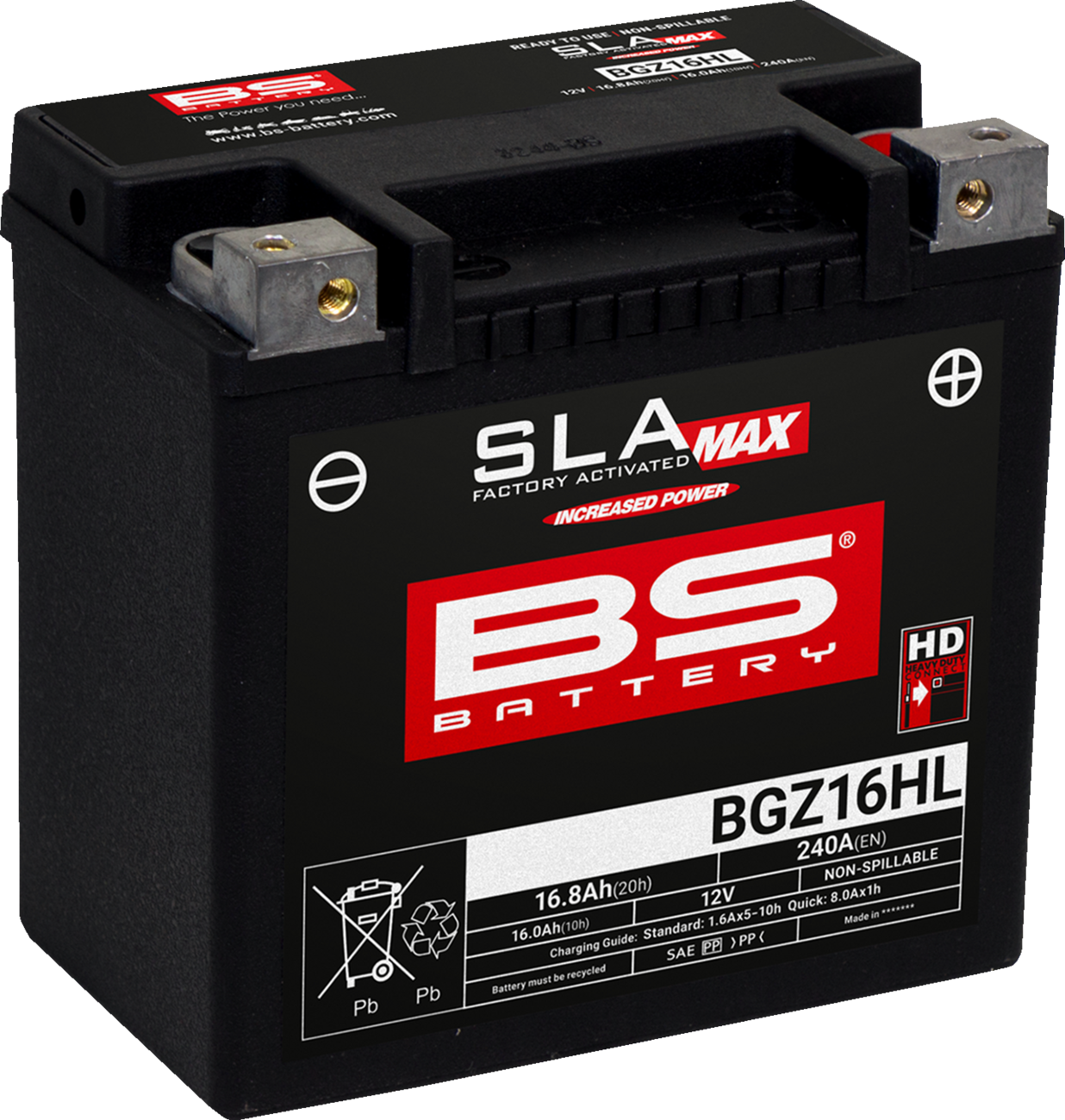 BS Battery BGZ16HL SLA Max AGM Battery - Can-Am Ryker '19-23