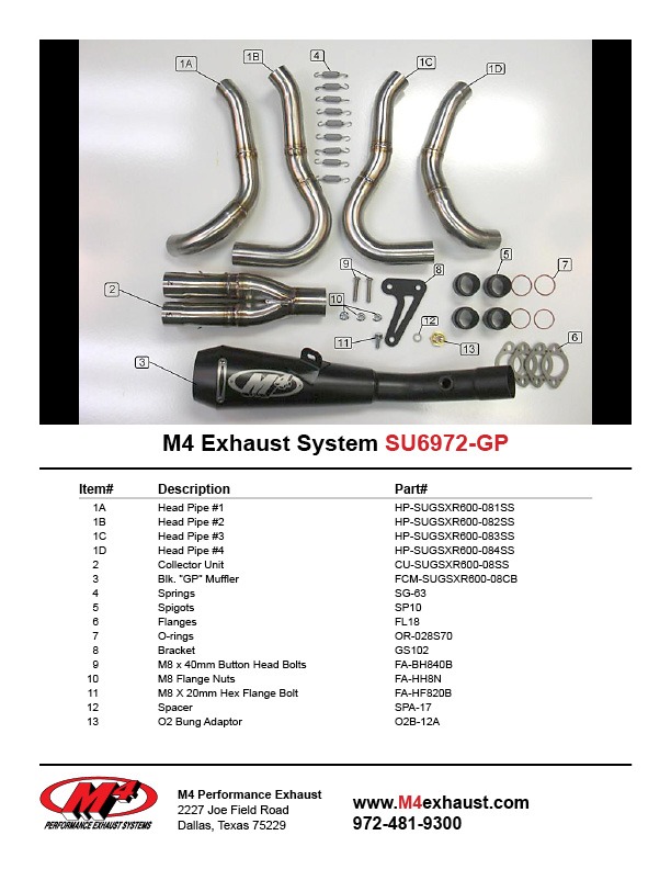 M4 GP BLACK FULL SYSTEM - GSX-R600/750 '08-10