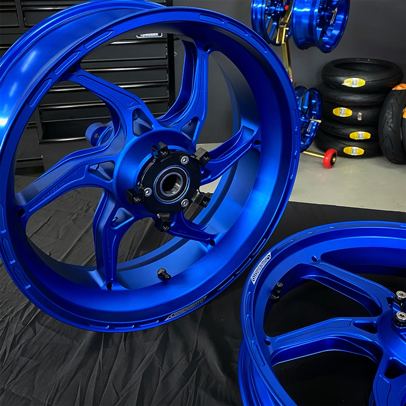 Apex-6 Forged Wheel Set - Satin Blue - Kawasaki ZX-10 / ZX-10R '16-25