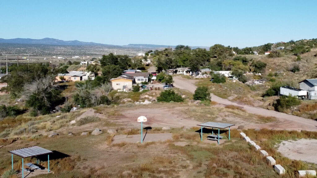 drone shot of rural new mexico