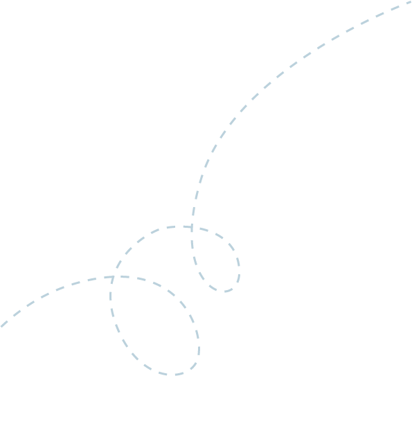 A stylized, dashed blue line forms a playful, looping design against a white background in Williamson County, Tennessee.