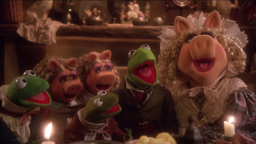 The Muppets gather around a table for a festive meal, with Miss Piggy as the bride in Williamson County, Tennessee.