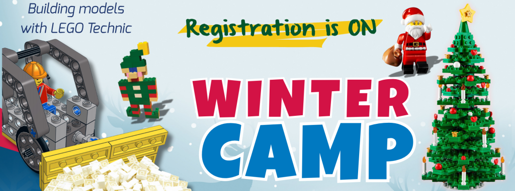 Lego Technic winter camp registration open for building models with Santa, tree, and snowplow in Williamson County, Tennessee.