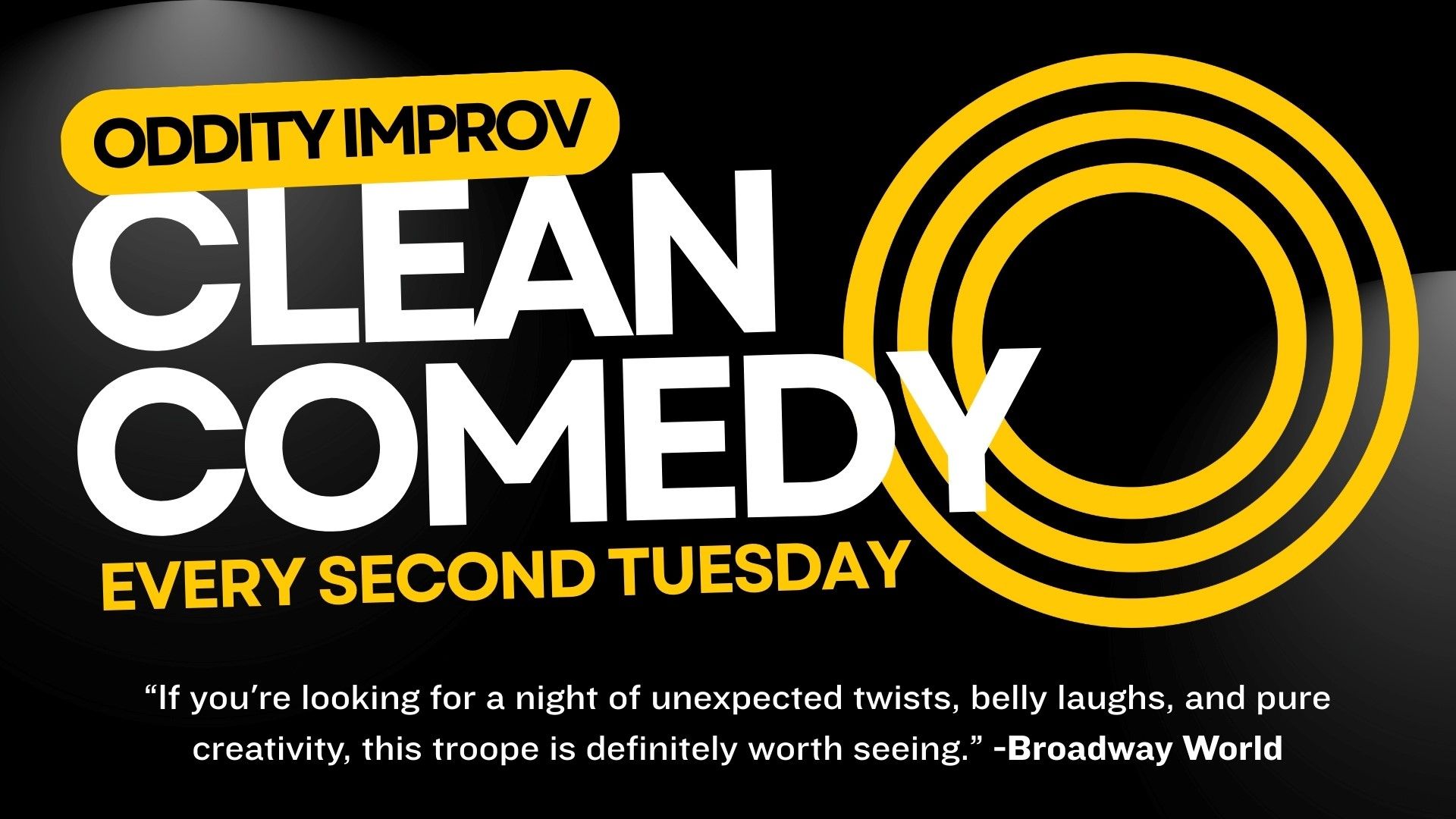 Oddity Improv presents Clean Comedy every second Tuesday night, featuring unexpected twists, belly laughs, and pure creativity in Williamson County, Tennessee.