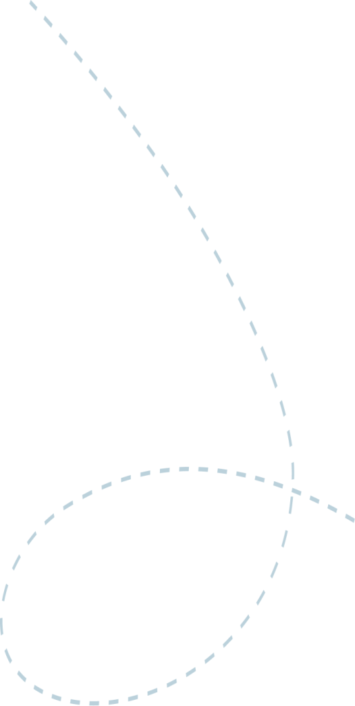 A smooth, curved dashed line forms an elegant, flowing shape against a white background in Williamson County, Tennessee.