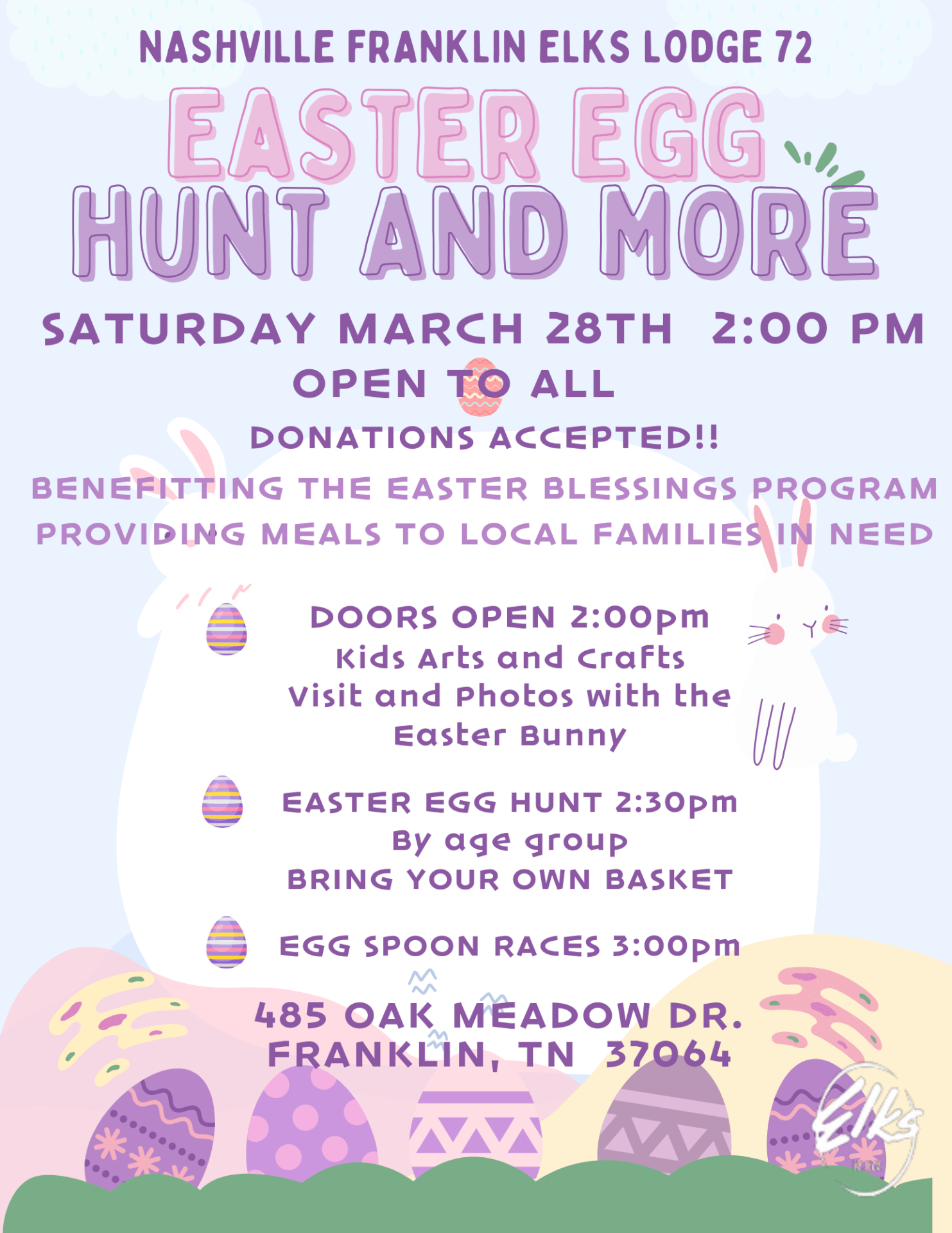Franklin Elks Lodge Easter Event and Egg Hunt Franklin Elks Lodge Easter Event and Egg Hunt
