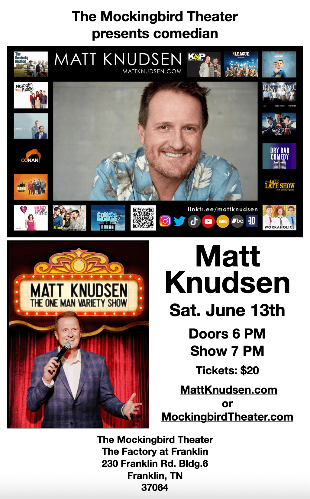 Matt Knudsen is The One Man Variety Show Matt Knudsen is The One Man Variety Show