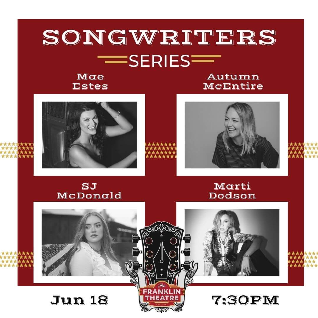 Four female singer-songwriters perform at the Franklin Theatre in Williamson County, Tennessee.