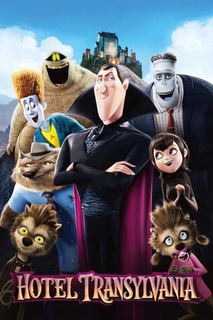 The main characters from the animated movie Hotel Transylvania posing together in Williamson County, Tennessee.