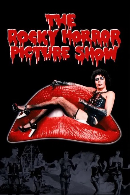 Events The Rocky Horror Picture Show movie poster featuring Dr. Frank-N-Furter on giant red lips in Williamson County, Tennessee.