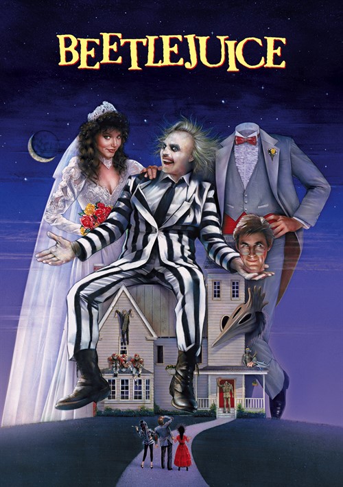 Events The movie poster for Beetlejuice featuring the main characters and a spooky house in Williamson County, Tennessee.