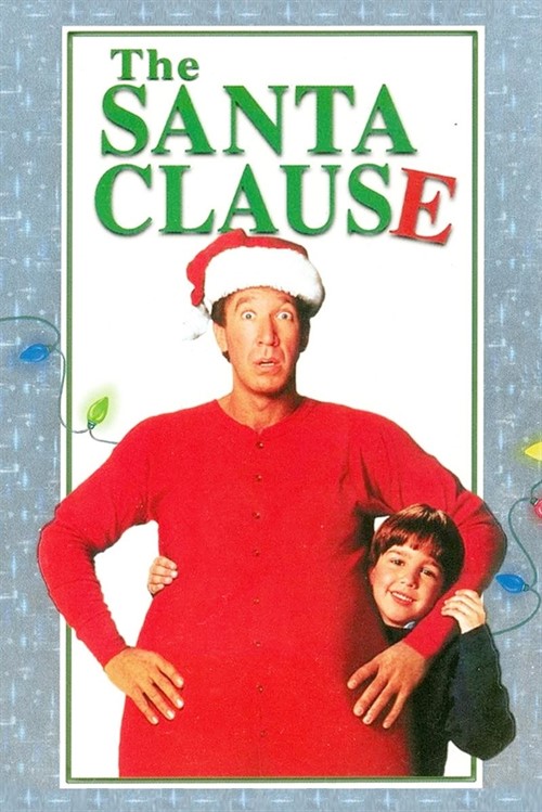Tim Allen wearing a Santa hat and red pajamas with a young boy in Williamson County, Tennessee.