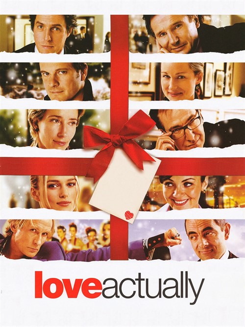 The movie poster for Love Actually featuring a collage of cast members in Williamson County, Tennessee.