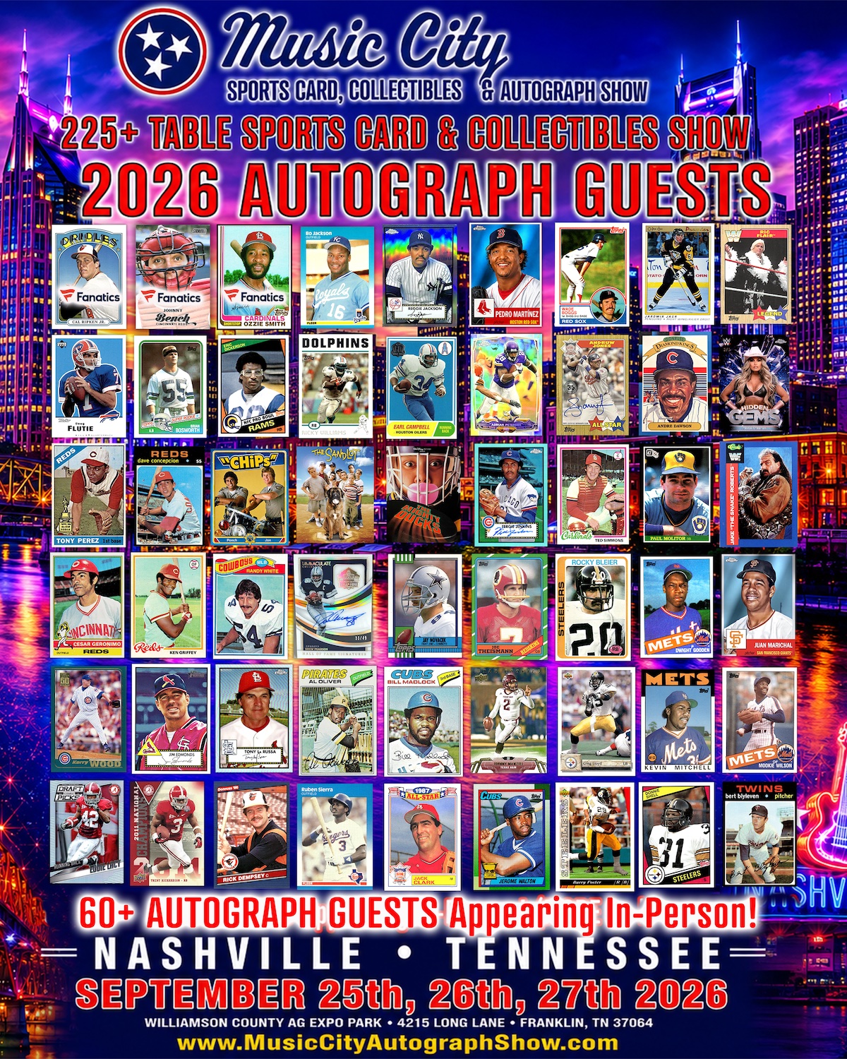 Music City Sports Card & Autograph Show featuring CAL RIPKEN JR, JOHNNY BENCH, OZZIE SMITH & More! Music City Sports Card & Autograph Show featuring CAL RIPKEN JR, JOHNNY BENCH, OZZIE SMITH & More!