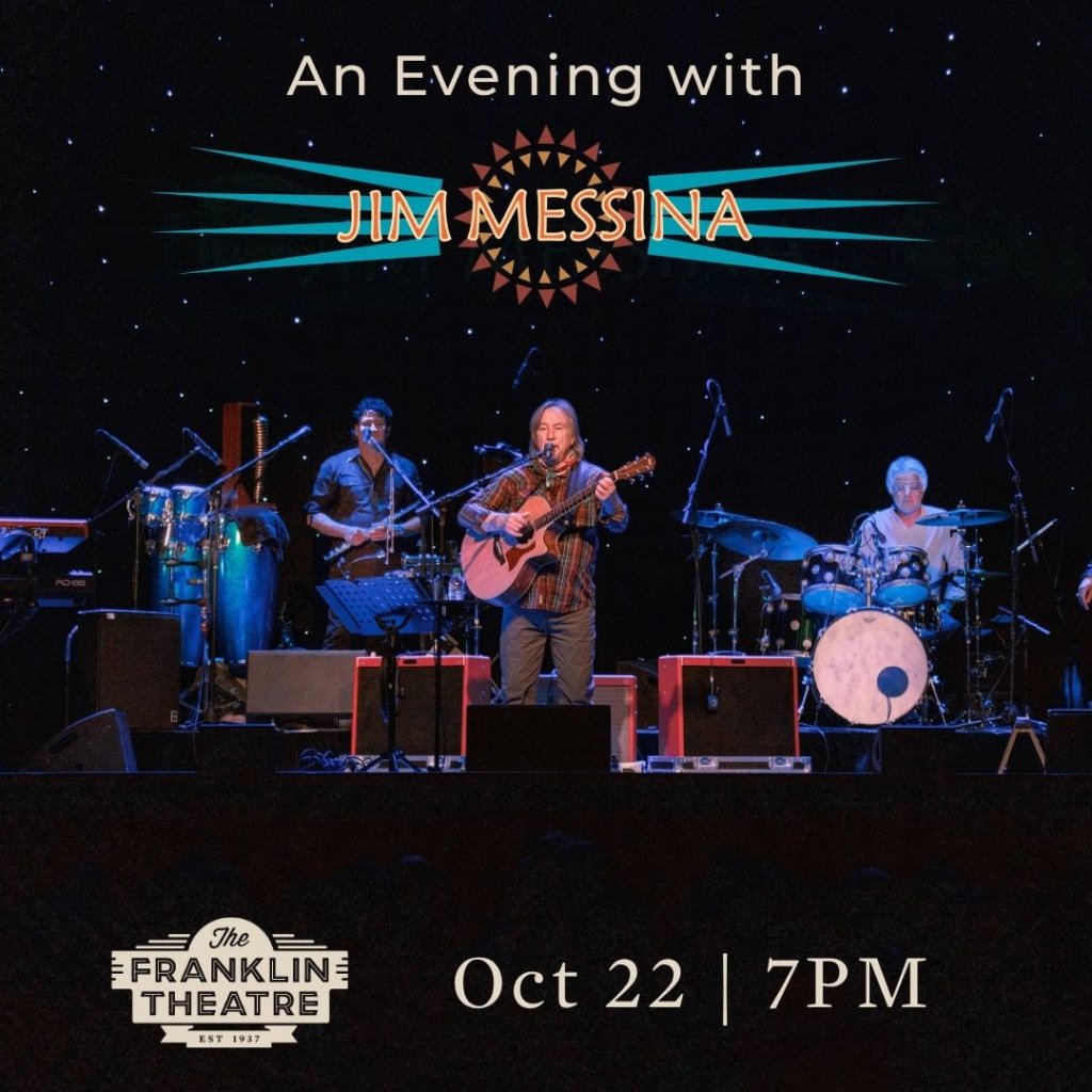 Jim Messina performing live on stage with his band at The Franklin Theatre in Williamson County, Tennessee.