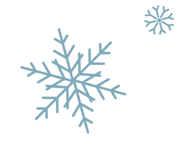A Hallmark Christmas Escape Two blue snowflake illustrations on a white background in Williamson County, Tennessee.