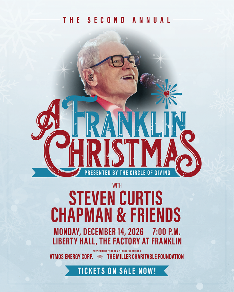 A Franklin Christmas A promotional poster for a Christmas concert featuring Steven Curtis Chapman in Williamson County, Tennessee.