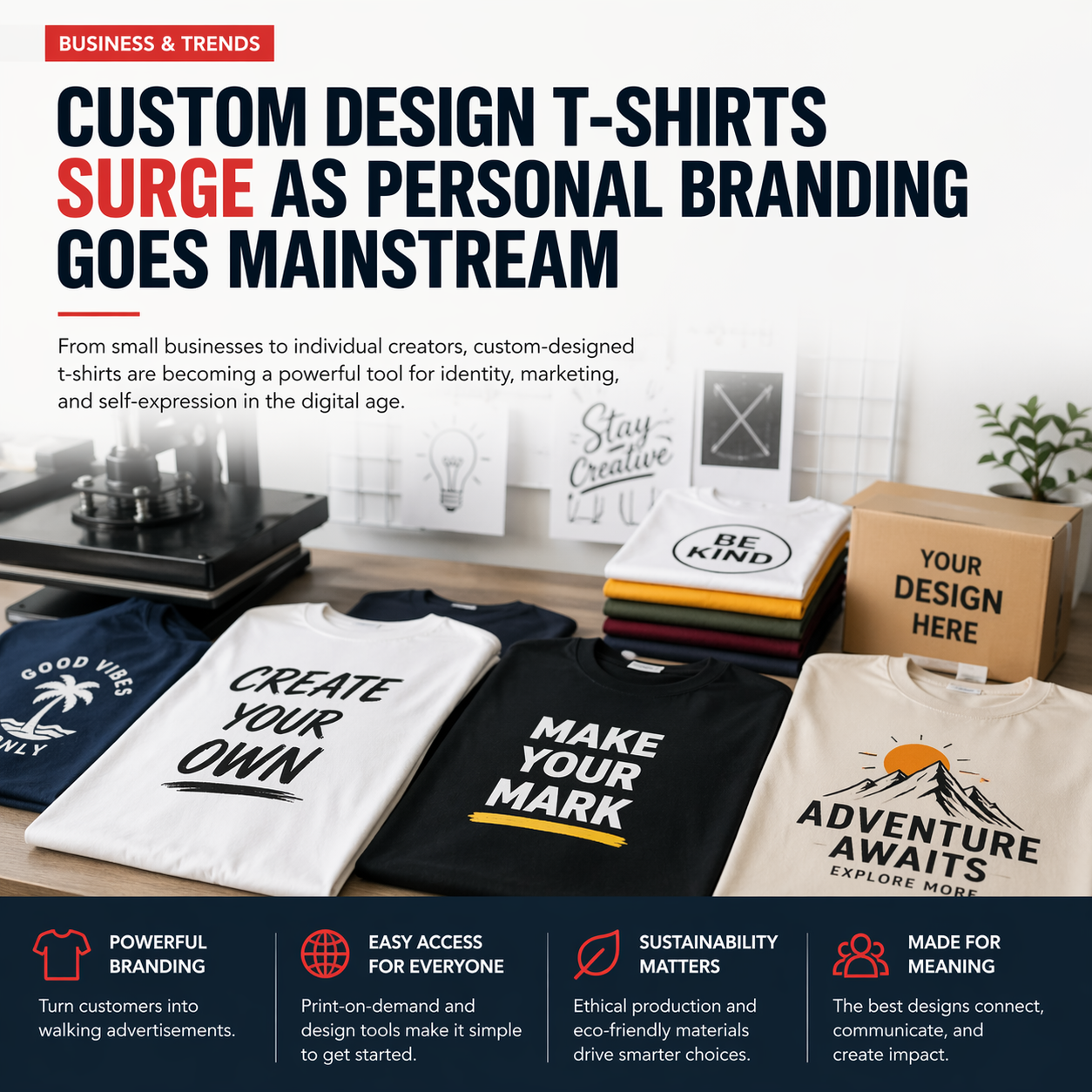 Custom Design T-Shirts Surge as Personal Branding Goes Mainstream