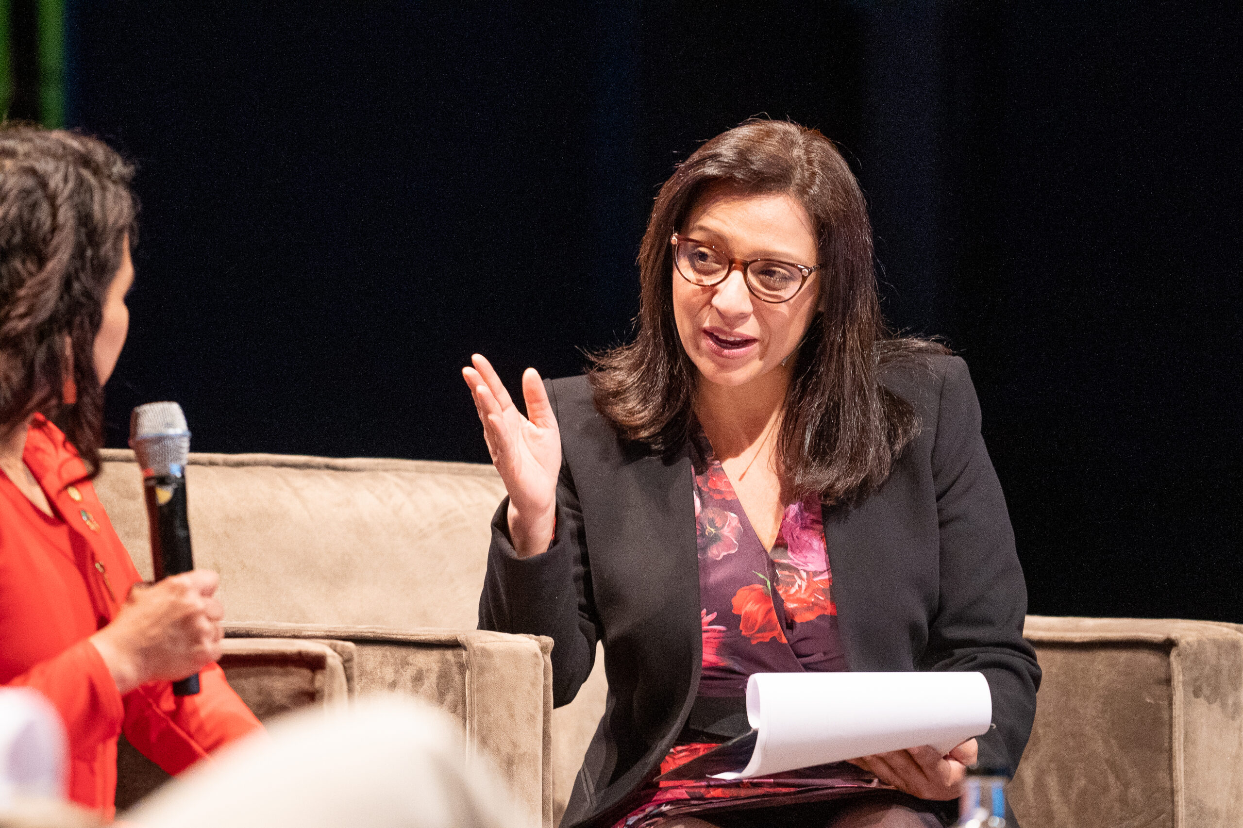 Water For People colleague Liza Rivera discusses Latin America scale and partnership at the All Systems Connect International Symposium May 2023 @ World Forum, The Hague  | Photographer: Robert Tjalondo