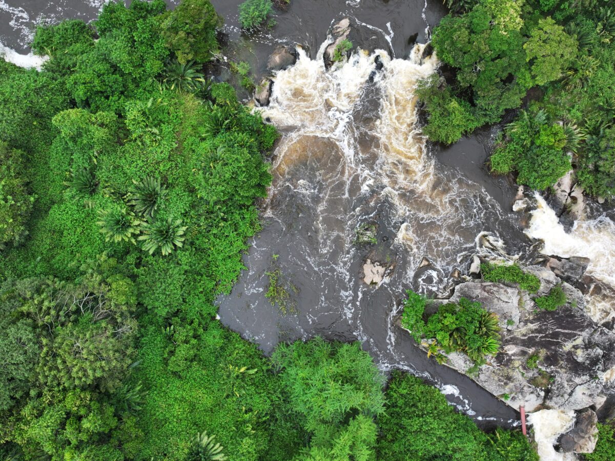Mpanga River in Mpanga Gorge leading into the Mpanga Gorge Hydropower Project 