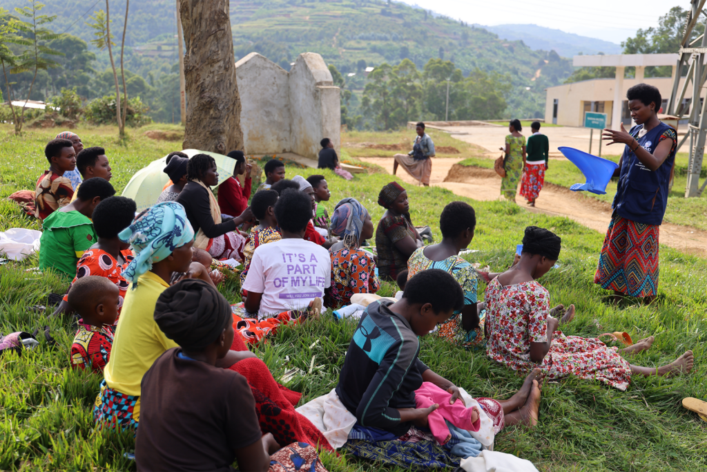 Francoise Tuyizere during one of her community outreach - selling SATO Pans