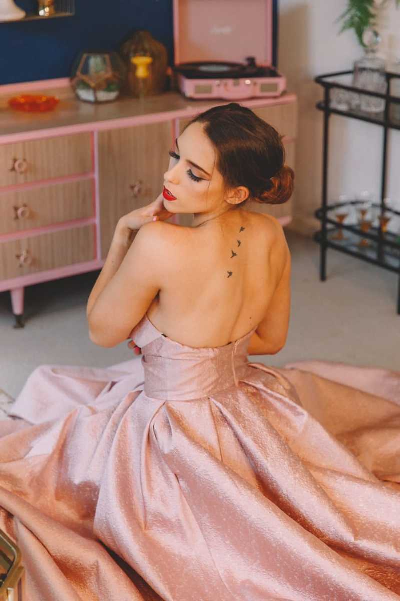 Tina Holly Pink Jacquard Gown Size 10 thumbnail 3