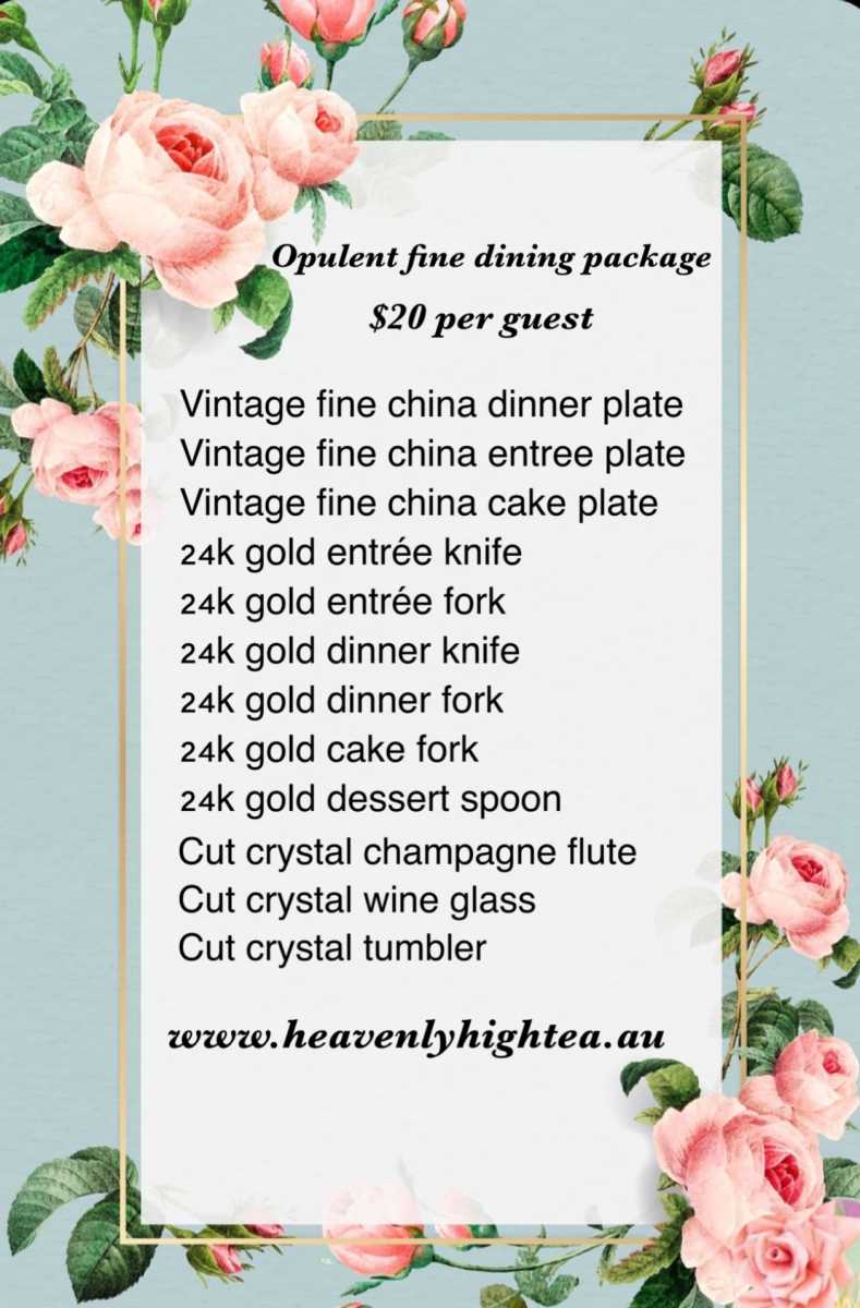Vintage Tableware Package - Entree, Dinner and Dessert thumbnail 4