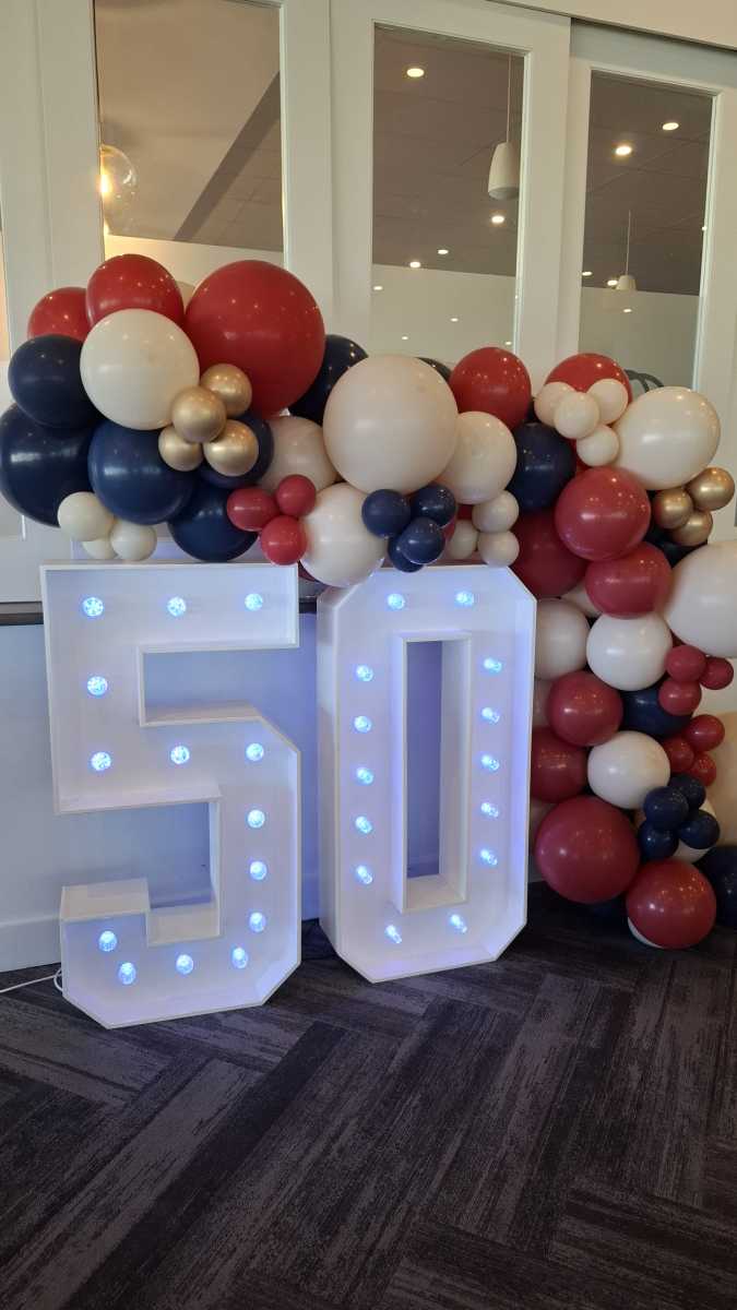 Light up numbers & balloon garland 3m thumbnail 2