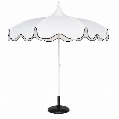 Umbrella - White Scallop 2.4 meters Umbrella with base