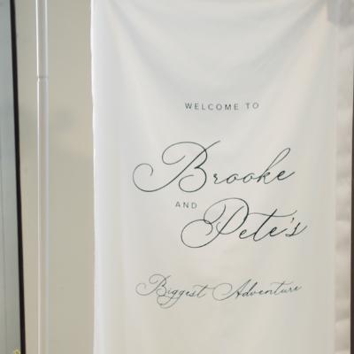 PACKAGE Custom Fabric Welcome Sign, Florals and Plinth Package-The Welcome Edit thumbnail 4