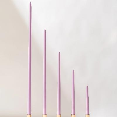 Wisteria Purple Taper Candles - 25cm - PAIR thumbnail 1