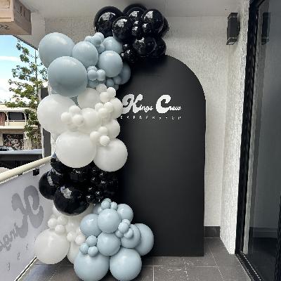 Single Arch Backdrop and Balloons - All Black Package thumbnail 2