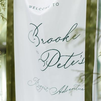 PACKAGE - Custom Fabric Welcome Sign, Florals and Plinth Package-The Signature thumbnail 3